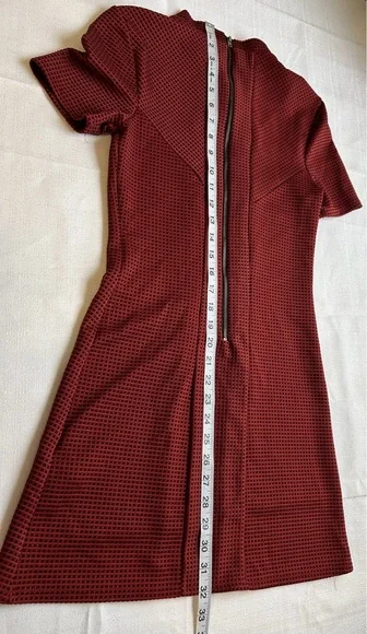 Topshop Mock Neck Check Print Fit & Flare Bodycon Mini Dress - Picture 6 of 8